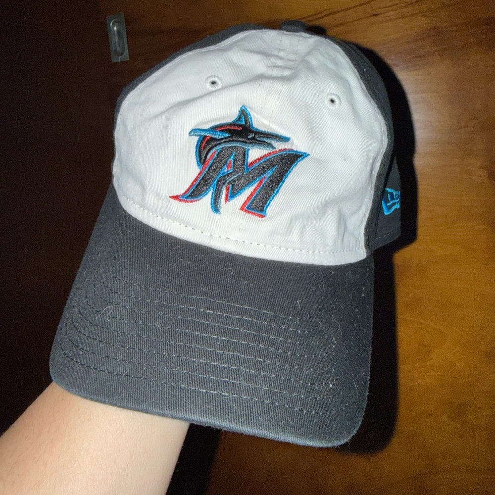 Miami Marlins New Era Two-Tone MLB Hat - White & Black